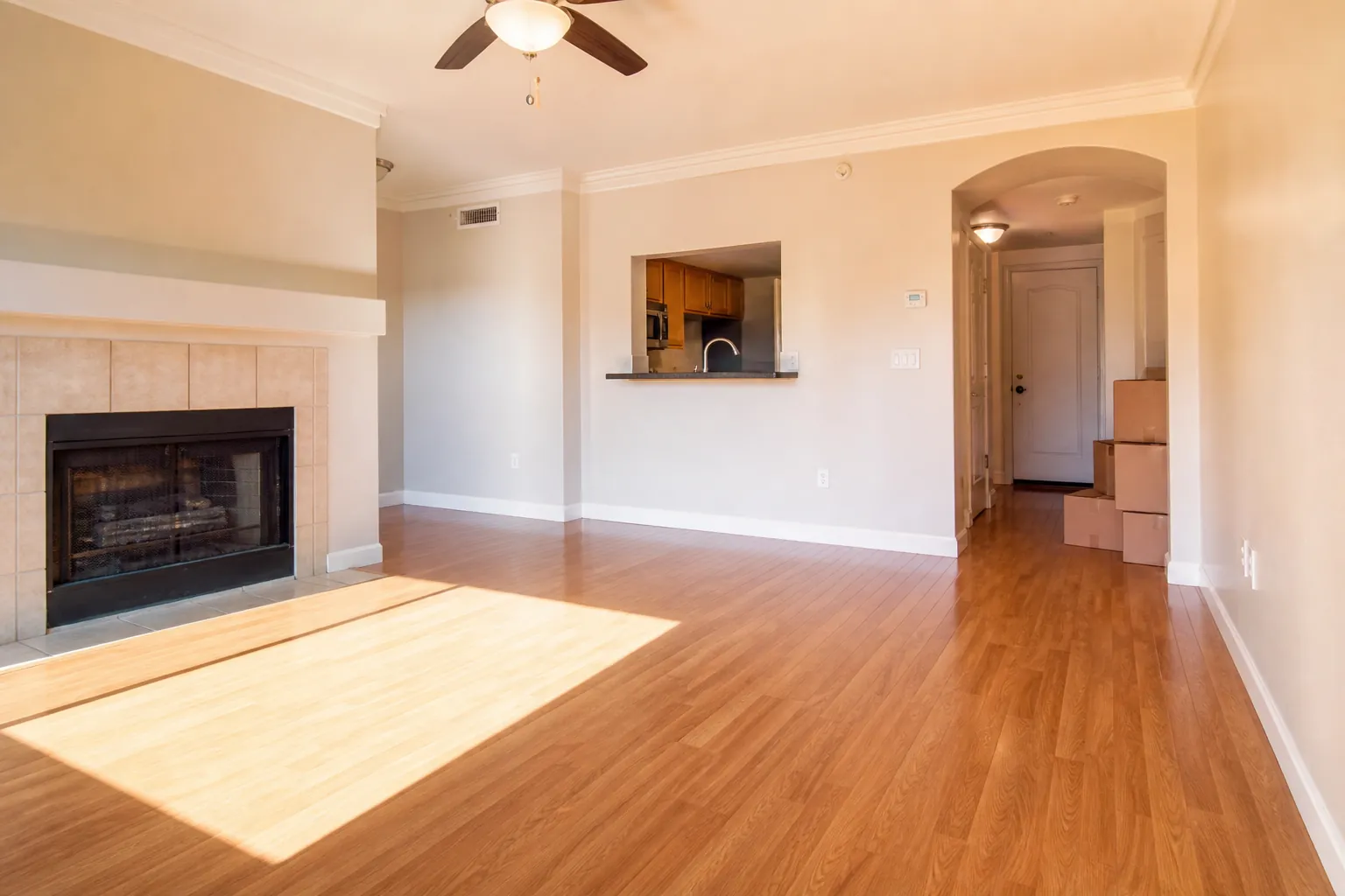 Move-out Apartment Cleaning Services San Diego with boxes by the door